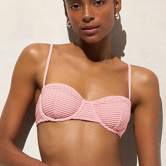 J. Crew Crochet balconette underwire bikini top in Sweet Jasmine- Size 32B - Picture 1 of 7